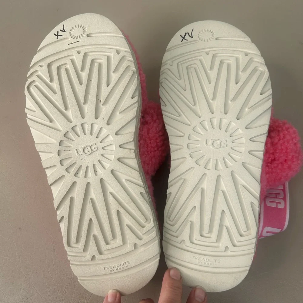 UGG Oh Fluffita Women's Shearling Slingback Platform Sandals Slipper Pink Size 8